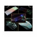 Conjunto de teclado para videojuegos, teclados iluminados RGB, teclado USB 104 con alfombrilla de ratón de juego silenciosa, ...