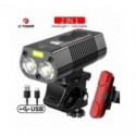 X-tiger-faro para bicicleta de montaña, lámpara con batería externa recargable, LED, 5200mAh, accesorios para bicicleta linte...