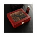 Caja de viaje de madera de cedro para cigarros, Humidificador portátil, higrómetro, caja de Sigaren para COHIBA Internacional