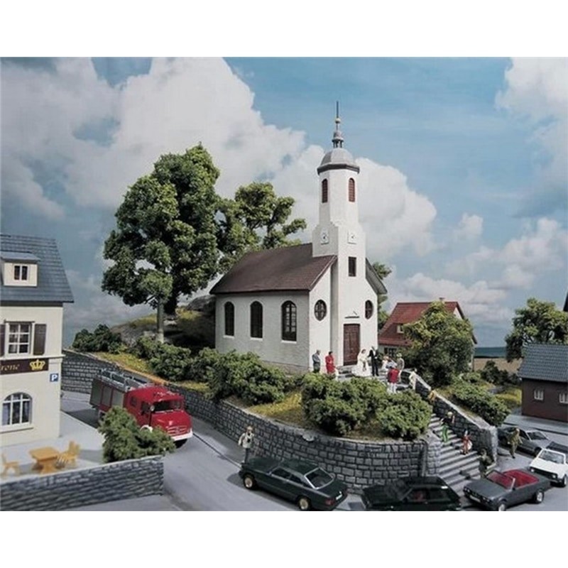 Modelo de Iglesia en miniatura HO, 1:87, casa de juguete, tren de arquitectura Internacional