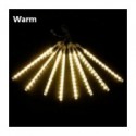 Luz LED Solar impermeable para exteriores, guirnalda de luces de lluvia de meteoros de hadas, 144 LED, decoración de vacacion...