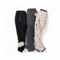 Pantalones de chándal gruesos con cremallera y bolsillos para hombre, calzas térmicas de algodón a prueba de agua, color negro y