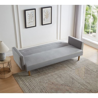 Futon sofa cama 1 plaza gris linen Sofás