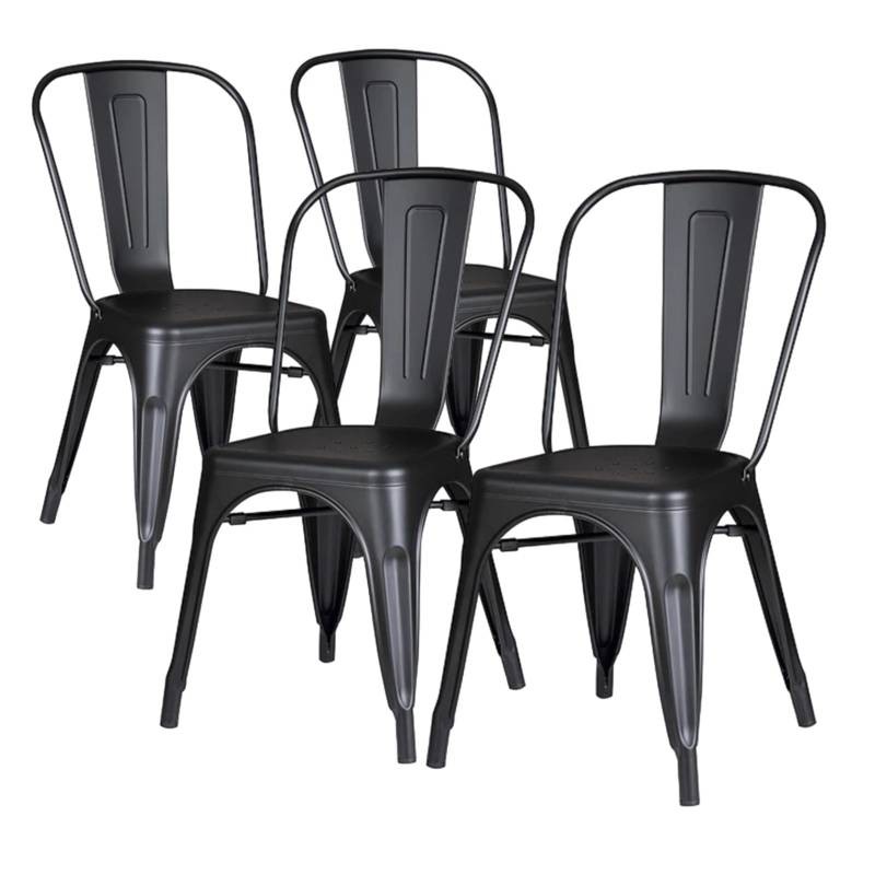Pack 4 Sillas Tolix negro mate Sillas Modernas Tipo Eames DSW
