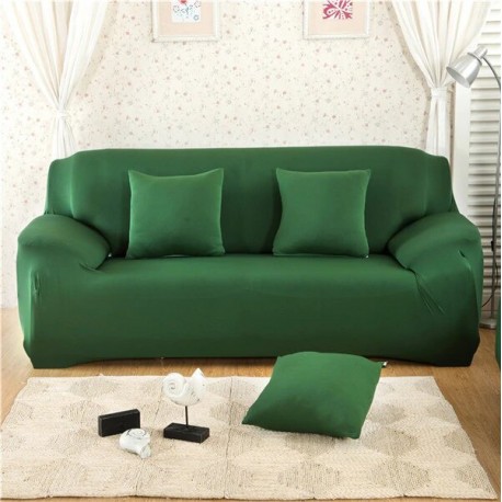 #dark green De Color sólido para sofá cubre moderna sala elástico esquina cubierta de sofá fundas silla Protector 1234 plazas 